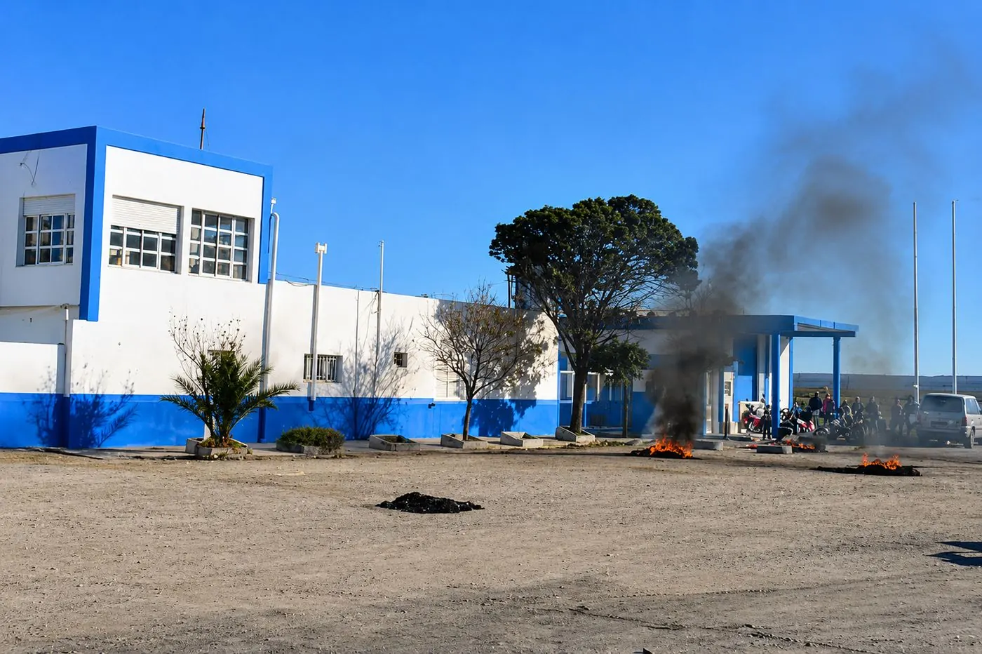 Planta de la pesquera Río Salado durante el paro de actividades